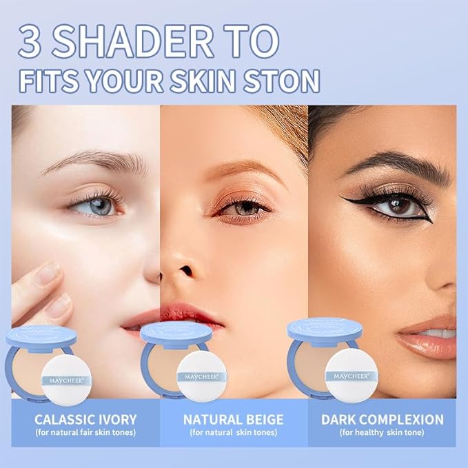 Oil Control Face Pressed Powder, Matte and Smooth White, ) 0.35Oz