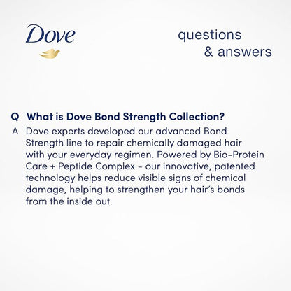 Dove Bond Strength Shampoo & Conditioner Set + Hair Mask Serum Bundle – Bond Repair Treatment for Damaged and Frizzy Hair (3 Piece Set)
