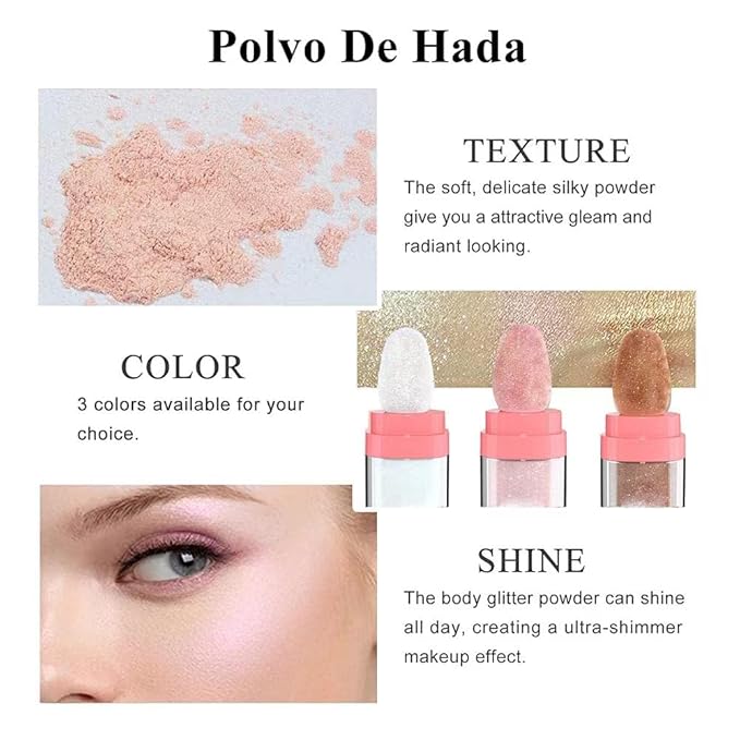 Glitter Powder Highlighter Makeup, Body Brightens the Natural Golden Brown)