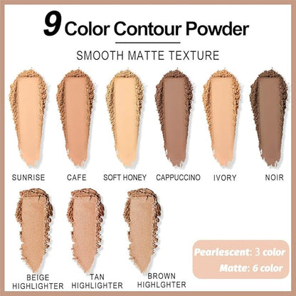 Professional Light Medium Brown Contour Highlight Palette,Multiple Full