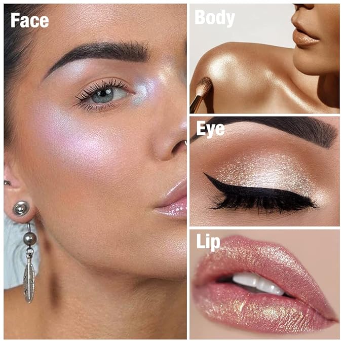 Cream Highlighter Makeup Palette, Glow Highlighters Makeup Powder,