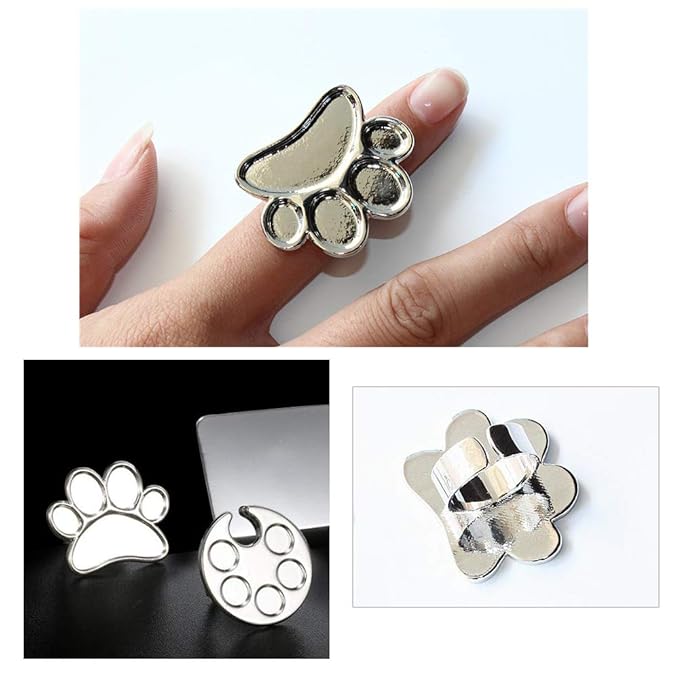 2 Pieces Nail Art Palette Finger Rings, Mini