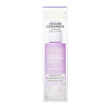 Pacifica Beauty, Vegan Ceramide Barrier Repair Face Lotion, Hydrating, Lightweight Moisturizer, For Dry Skin, Dermatologist Tested, Safe for Sensitive Skin, Fragrance Free, 100% Vegan + Cruelty Free