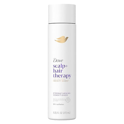 Dove Density Boost Strengthening Conditioner Scalp + Hair Therapy for protecting against premature breakage, with Vitamin B3, Zinc and 0% sulfates, 9.25 oz