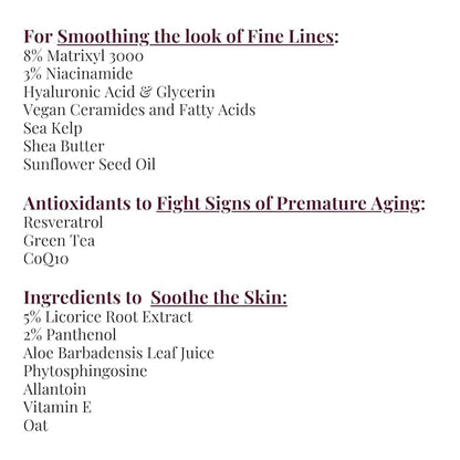 Anti-Aging Face Cream, Multi Peptide Cream, Deep Wrinkle Repair Cream, for Mature and Dry Skin, Peptide Night Cream 1.7 Fl Oz