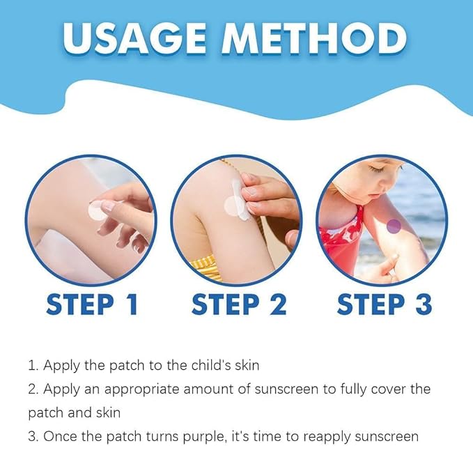 24 Pcs UV Stickers for Sunscreen, Waterproof UV Detection Stickers, Sun Cream Stickers to Reapply,UV Detection Reminder UV Patch for Kids Adults Waterproof Patches, Changes Color When Time To Reapply