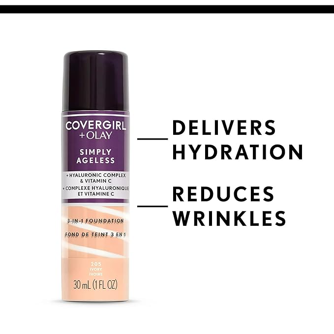 Covergirl + Olay Simply Ageless 3-in-1 Liquid Foundation, 1 Fl Oz