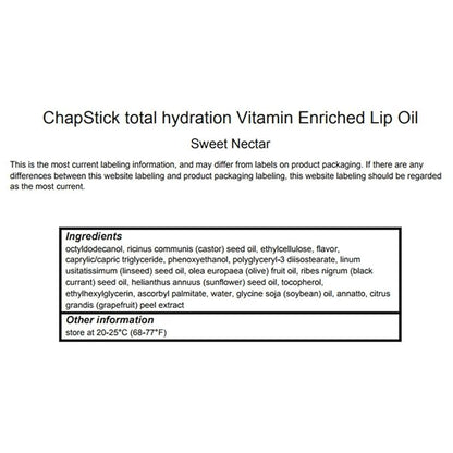 ChapStick Total Hydration Sweet Nectar Flavor