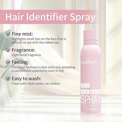 2pcs Hair Identifier Spray for Face Shaving, Skin Body Hair Identifying Spray With Razors,Hair identifier for Face Dermaplaning, Moisturizing and Skin Care Dermaplaner