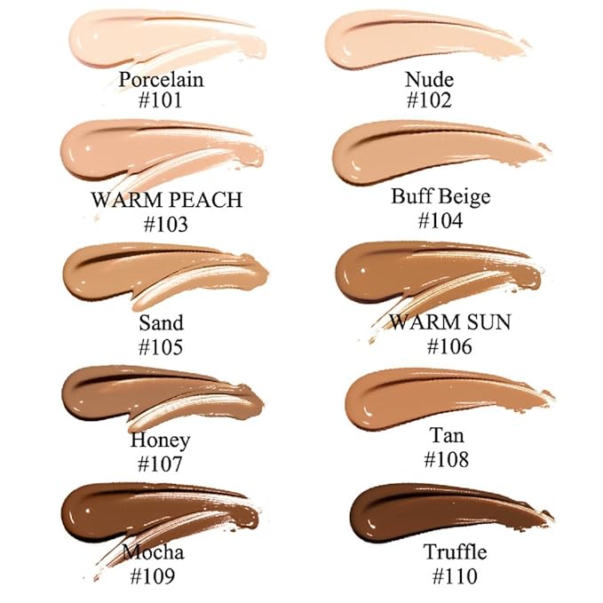 PHOERA Foundation,Flawless Soft Matte Liquid Foundation Oil Contro .(1Pcs-101# Porcelain)