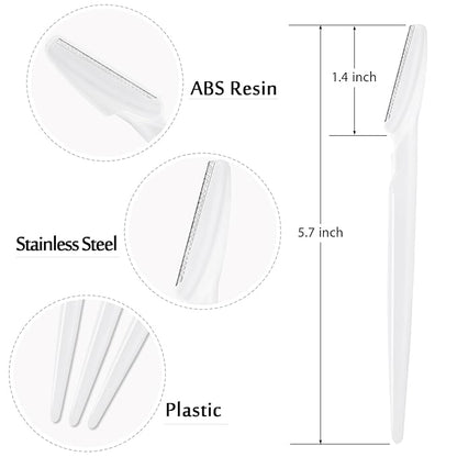 21 Pcs Eyebrow Razors, Face Razors Multipurpose, Exfoliating Dermaplaning Tools, Eyebrow Trimmers Shaver with Safety Cover, Facial Hair Removal for Women Men Body Use (White)