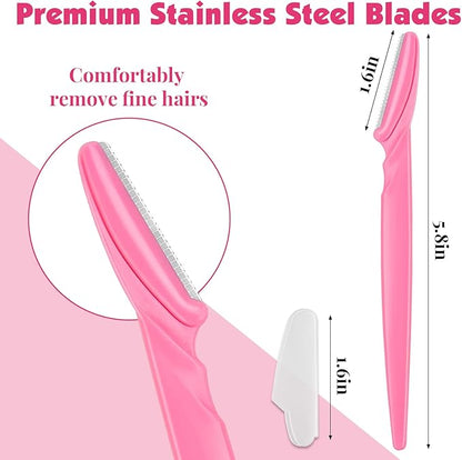 100 Pcs Eyebrow and Face Razors for Women and Men, Multi-Color Hair Trimmers with Protective Covers, Safe and Newbie-Friendly