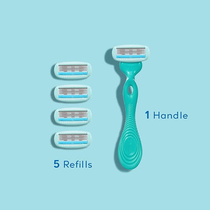 Schick Hydro Silk Ultra Sensitive Razor for Women | Womens Razor for Sensitive Skin, 5 Blade Razors for Women, Womens Razors for Shaving, Includes 1 Handle & 5 Refills