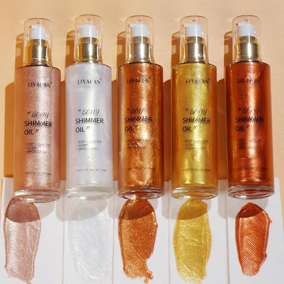 Liyalan Shimmer Body Oil Golden Brown 5 Color Fl Oz/#04)