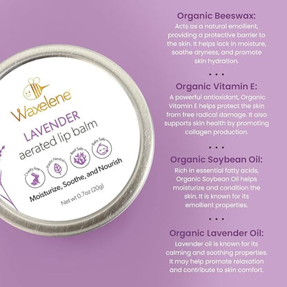 Waxelene Lavender Aerated Lip Balm Tin