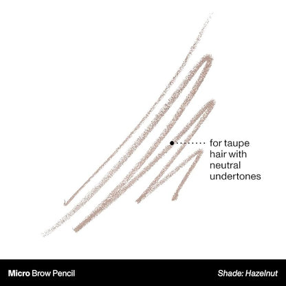Morphe Micro Dual Eyebrow Pencil - Dual-Ended Brow Pencil Featuring a Retractable, Ultra-Precise, Pointed Tip - Richly Pigmented, Smooth-Gliding, Long-Lasting Wax Formula - Hazelnut (0.003 oz)