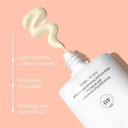 Supergoop! Glowscreen Body SPF 40 PA+++, 3.4 fl oz - Pack of 2 - Body Lotion + Broad Spectrum Sunscreen with Subtle Shimmer - Adds Instant Glow & Hydration - Contains White Stargrass & Coconut Alkanes