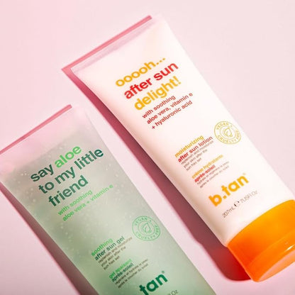 B.TAN After Sun Lotion | Ooooh Aftersun Delight - Aloe Vera & Hyaluronic Acid, Sun Burn Skin Relief, Moisturizing Body Cream, 7 Fl oz
