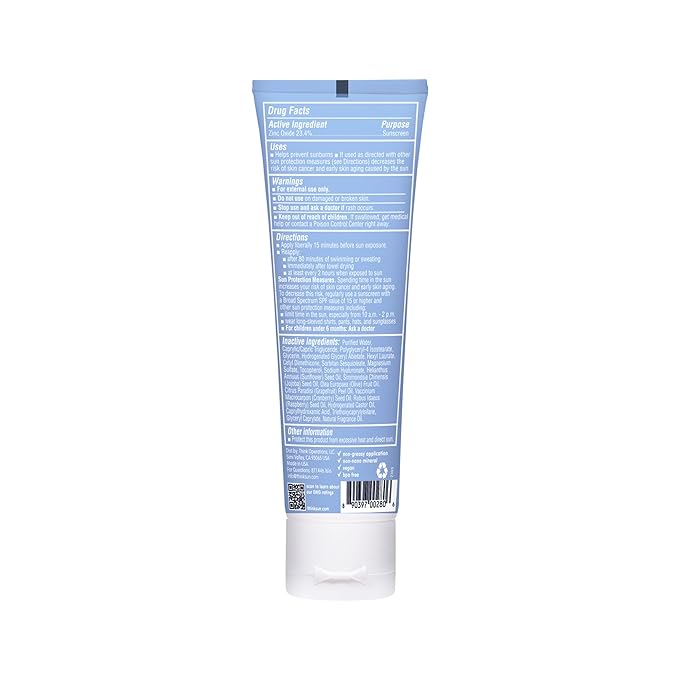 Thinksport SPF 50+ Mineral Sunscreen, 3 Oz, Safe, Natural Sunblock for Sports & Active Use, Water Resistant Reef Safe Sunscreen, Broad Spectrum UVA/UVB Sun Screen for Sun Protection