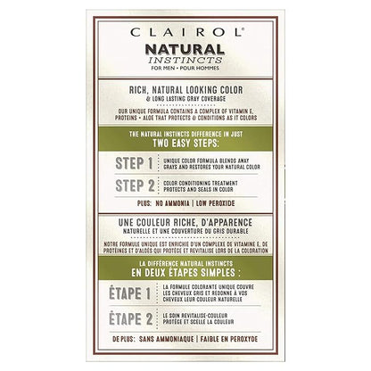 Clairol Natural Instincts Semi-Permanent Hair Dye for Men, M11 Medium Brown Hair Color, Pack of 3