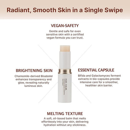 Korean Skincare Multi Balm – Hue Calm Kintsugi Double Essential Balm | Vegan Anti-Aging, Brightening & Hydrating Stick with Shea Butter & Peptides