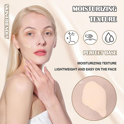 2PCS Color Changing Makeup Foundation Set with Brushes for Women