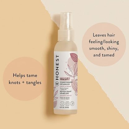 The Honest Company Conditioning Hair Detangler | Leave-in Conditioner + Fortifying Spray | Tear-free, Cruelty-Free, Hypoallergenic | Almond Nourishing, 4 fl oz