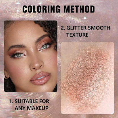 Kaely Pressed Single Eyeshadow Makeup, Amber Rush Shimmer Highly Pigmented Monochrome Eye Shadow Palette, Waterproof Neutral Powde Mini Eyeshadow, sombras para ojos, Lightweight Blendable, 21