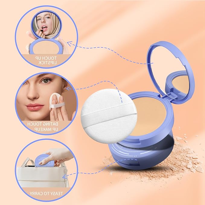 Oil Control Face Powder, Matte Smooth Setting Powder, (Nature BEIGE)