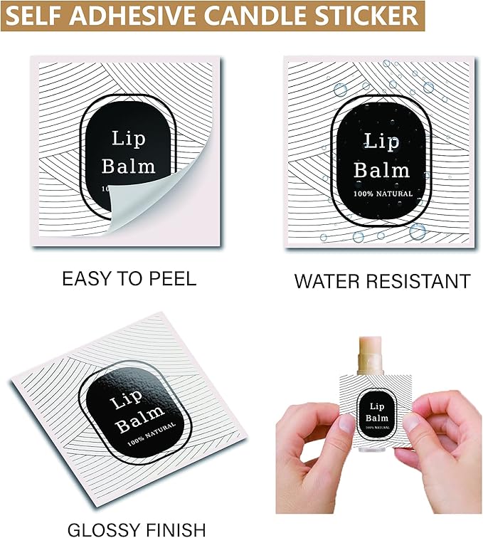 CRASPIRE Lip Balm Labels 80pcs Homemade Container（Geometry）