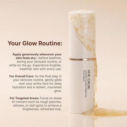 Korean Skincare Multi Balm – Hue Calm Kintsugi Double Essential Balm | Vegan Anti-Aging, Brightening & Hydrating Stick with Shea Butter & Peptides