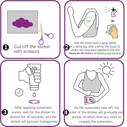120 Count UV Stickers for Sunscreen Reapply Reminder - Waterproof UV Detection Stickers, Know When to re-Apply Sunscreen, UV Patches Safe for Kids Age 3+ for Maximum Protection
