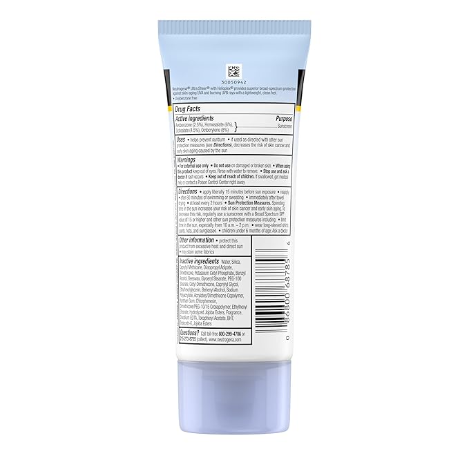 Neutrogena Ultra Sheer Dry-Touch Water Resistant and Non-Greasy Sunscreen Lotion with Broad Spectrum SPF 30, 3 fl. oz (Pack of 3)