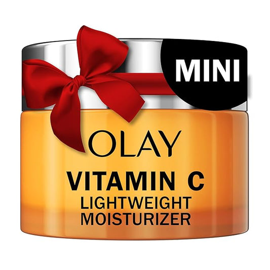 Olay Vitamin C Face Moisturizer, Brightening Cream for Women, Trial Size, Evens Tone, Dark Spot & Hyperpigmentation Reduction, Glowing Skin Care - Niaciniamide, Lactic Acid, 0.5 Oz