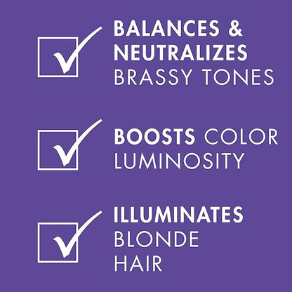Nexxus Blonde Assure Purple Shampoo & Conditioner Color Assure 2 Pack Blonde, Bleached & Silver Hair Color Shampoo & Conditioner with Keratin Protein & Violet Pigment 8.5 fl oz