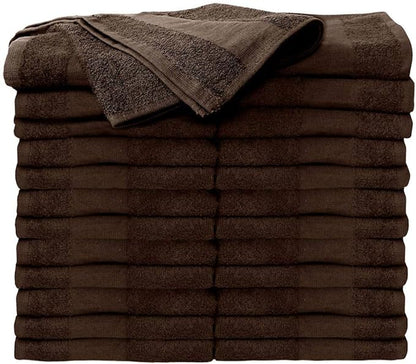 ForPro Professional Collection Premium Bleach Tough Salon Towels, Chocolate, 100% Cotton, Bleach-Proof, Stain Resistant, 16” W x 27” L, 24-Count,110542