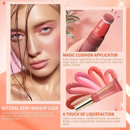 Liquid Blush Makeup Wand with Cushion Applicator For