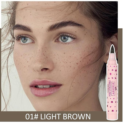 Erinde 2PCS Freckle Pen, Natural Lifelike Freckle Makeup Light Brown
