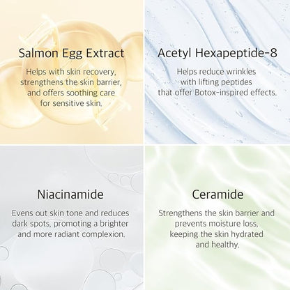 Salmon & Peptide Nutrition Cream – 1.76 fl oz– Deeply Hydrating Face Moisturizer with Collagen & Peptides for Dry, Aging Skin – Korean Skincare for Soothing Redness and Improving Elasticity