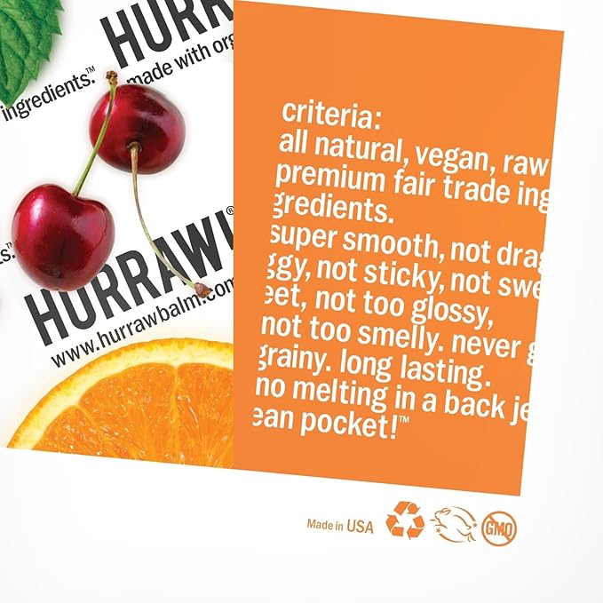 Hurraw! Unscented Lip Balm, 2 Pack: Palm