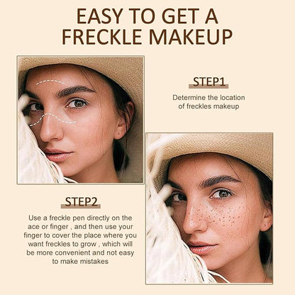 Erinde 2PCS Freckle Pen, Natural Lifelike Freckle Makeup Brown&Light Brown