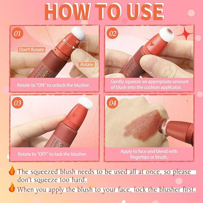 Liquid Blush Makeup Wand with Cushion Applicator For
