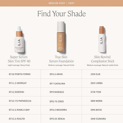 ILIA - Skin Rewind Complexion Stick - Foundation + Concealer + Skincare | Non-Toxic, Vegan, Cruelty-Free, Clean Makeup (28N - Mora, 0.35 oz | 10 g)