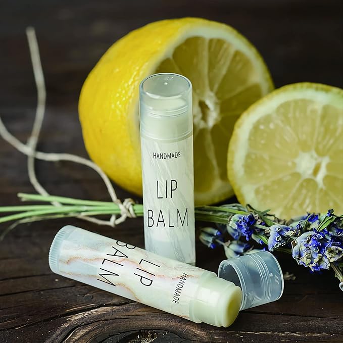 CRASPIRE Lip Balm Labels 80pcs Homemade Container（Marble