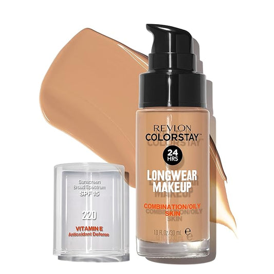 Revlon Liquid Foundation, ColorStay Face Makeup for Combination Beige ((220), 1.0 oz