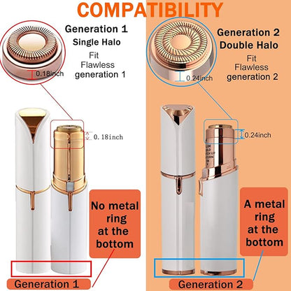 Facial Hair Remover Replacement Heads: Compatible with Finishing Touch Flawless Facial Hair Removal Tool for Women As Seen On TV 18K Gold-Plated Rose Gold (Generation 1 Single Halo)
