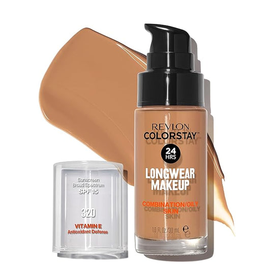 Revlon Liquid Foundation, ColorStay Face Makeup for Combination Beige (320), 1.0 Oz