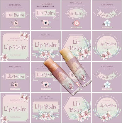 CRASPIRE Lip Balm Labels 80pcs Homemade Purple）