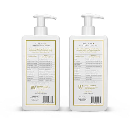 Coconut & Turmeric Shampoo and Conditioner Contain Naturally Derived Ingredients | All Hair Types, Color & Treated, Fine to Dry Damaged, Sulfate & Dye Free - 2-Pack