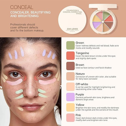 Foundation Concealer Palette with Makeup Sponges & Applicator,